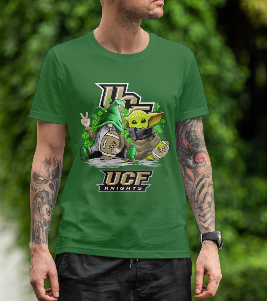 UCF Knights Football St. Patrick's Day Shamrock Gnome Baby Alien T-Shirt
