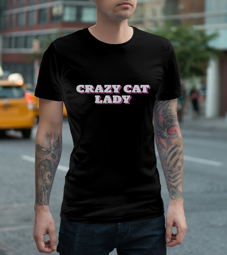 Crazy Cat Lady Retro Bold Fun Text T-Shirt