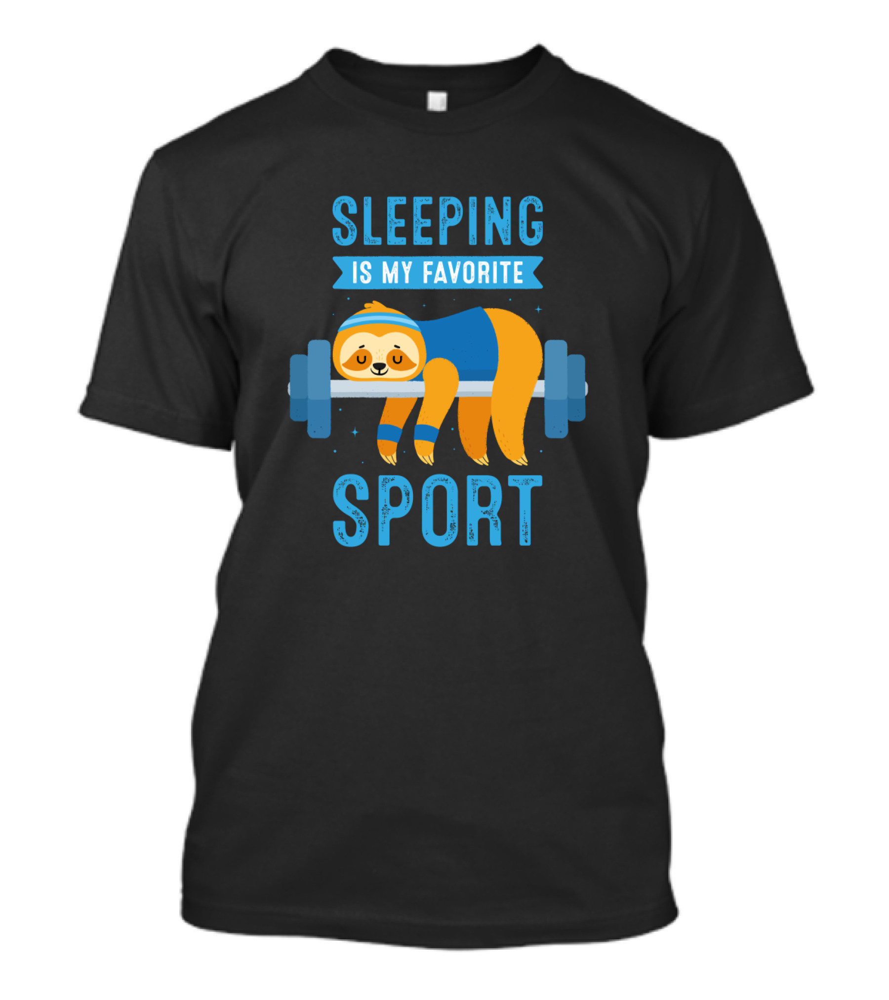 Sloth On Dumbbell Sleeping Is My Favorite Sport T-Shirt