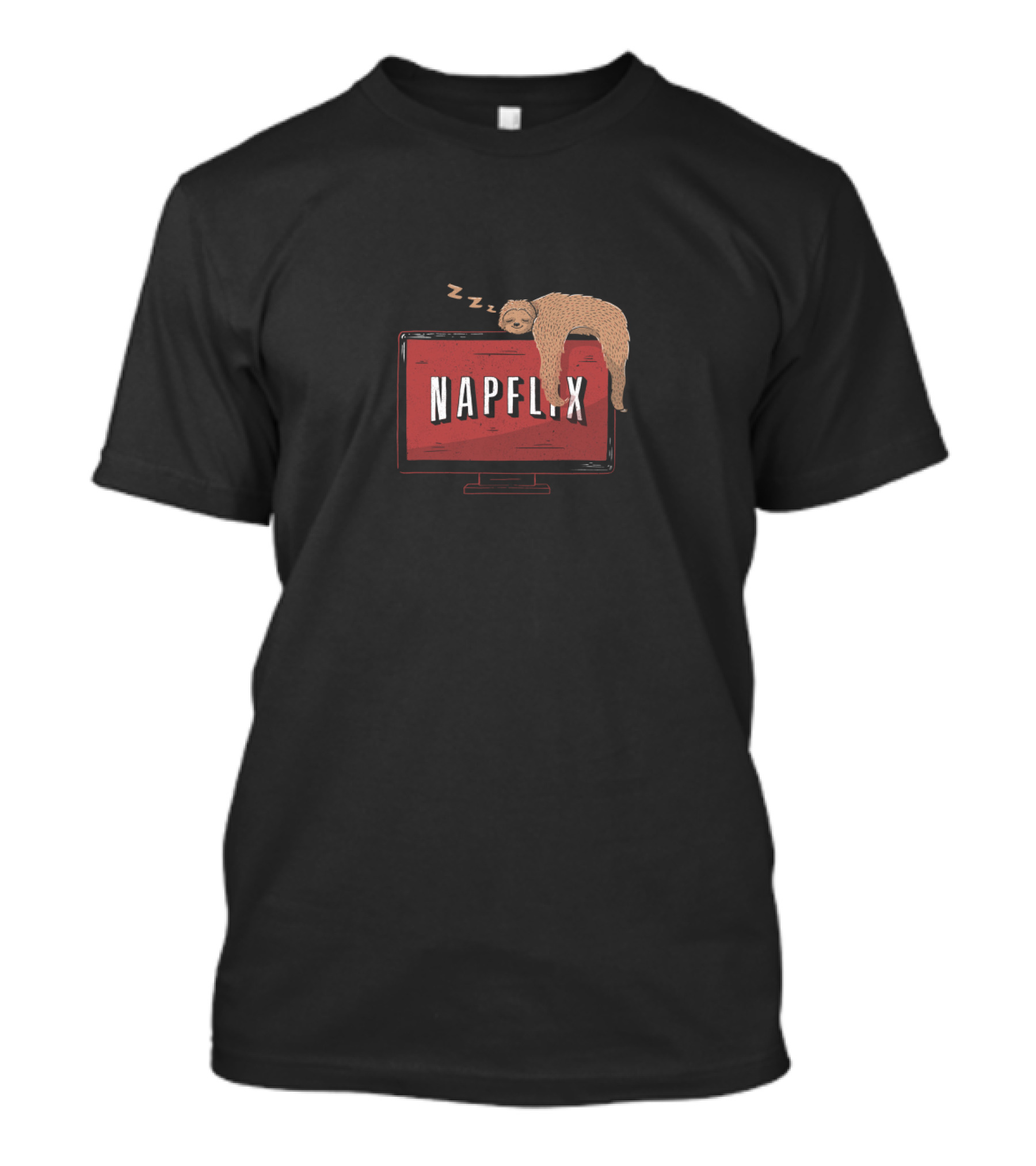 Napflix Sloth On TV With Zzz's T-Shirt