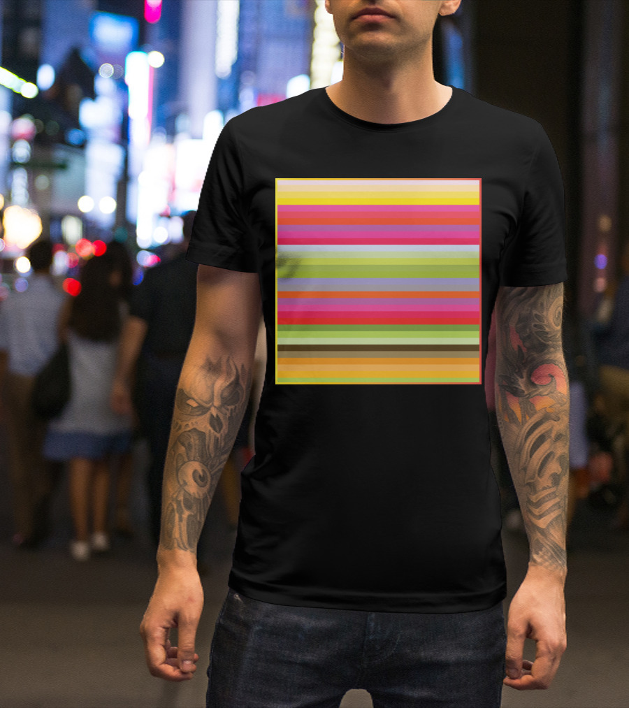 Bold Colorful Stripe Pattern 'DoorModernity' Visual T-Shirt