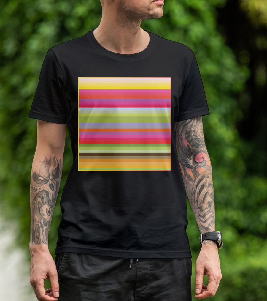 Bold Colorful Stripe Pattern 'DoorModernity' Visual T-Shirt