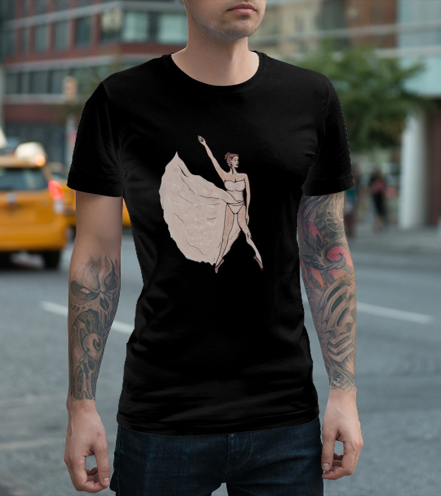 Dancer in Beige Flowing Ballet Motion T-Shirt
