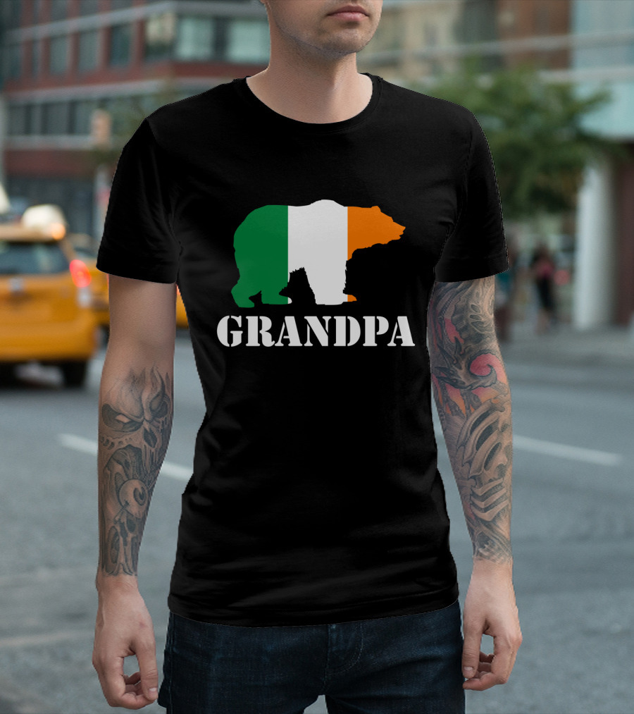 Grandpa Bear Irish Flag T-Shirt