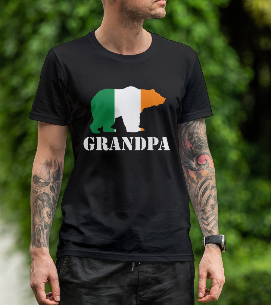 Grandpa Bear Irish Flag T-Shirt
