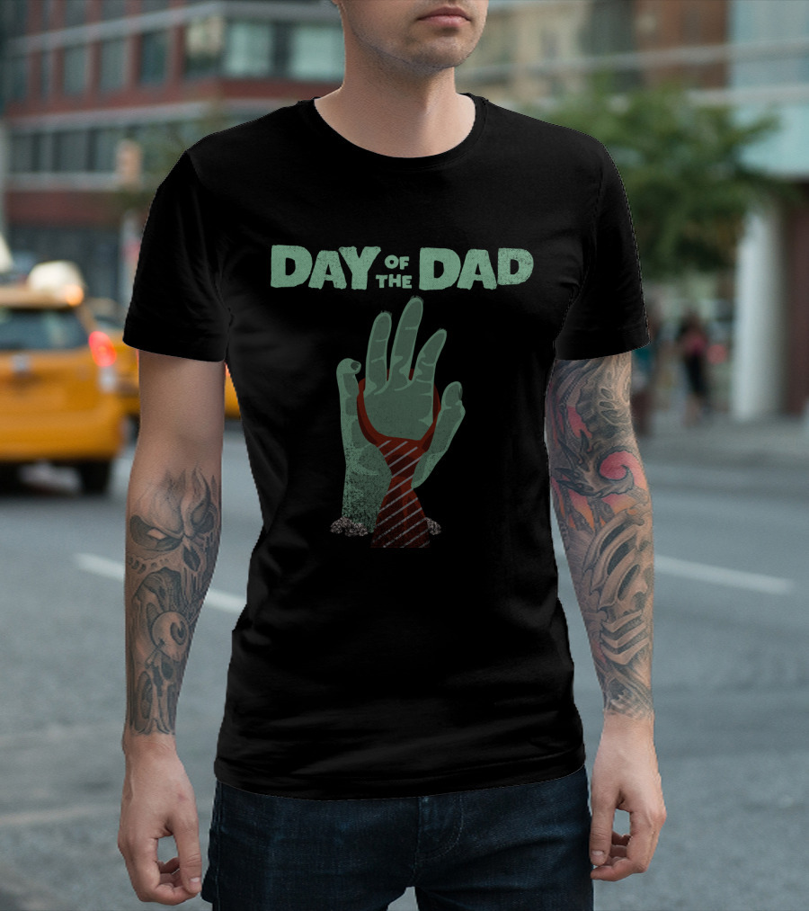 Day Of The Dad Zombie Rise With Striped Tie T-Shirt