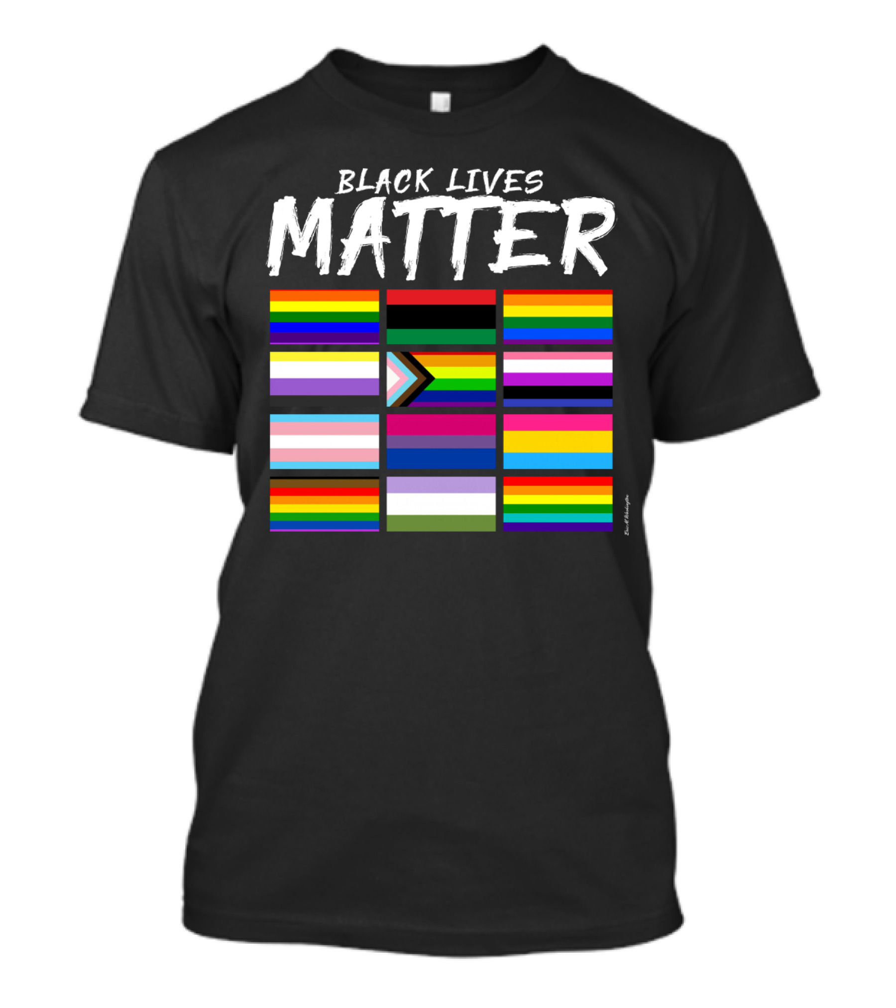 Black Lives Matter Pride Flags Inclusion And Diversity T-Shirt
