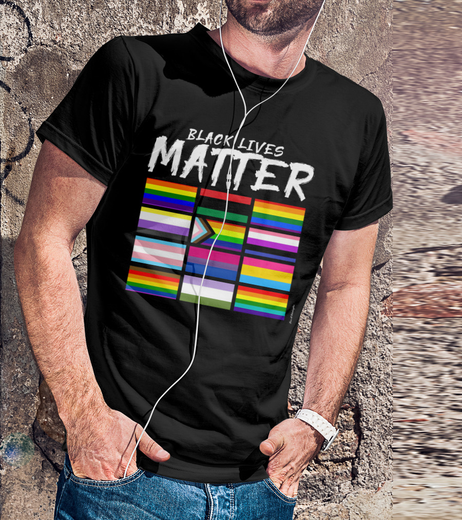 Black Lives Matter Pride Flags Inclusion And Diversity T-Shirt