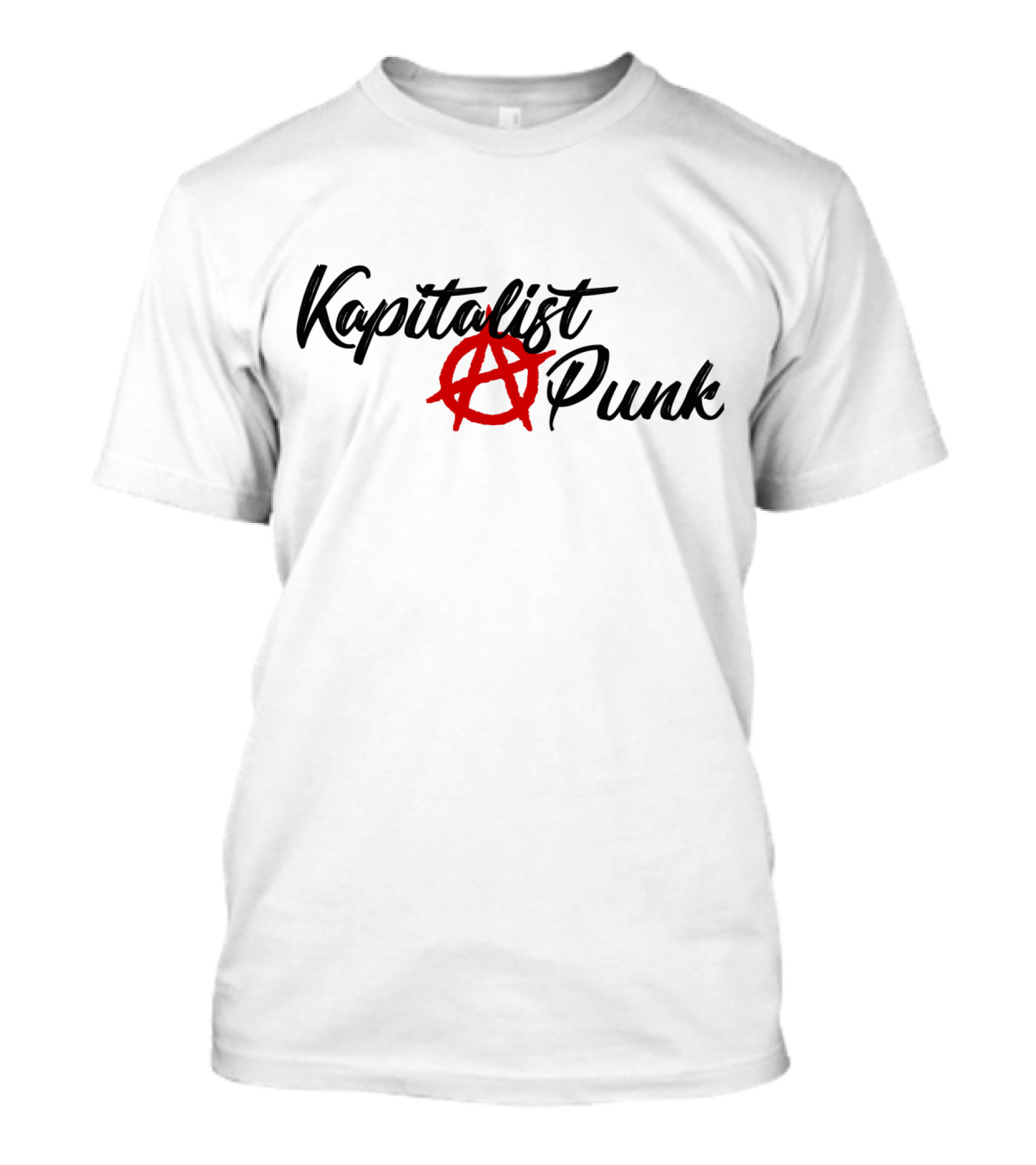 Kapitalist Punk Red Anarchy Symbol Text T-Shirt