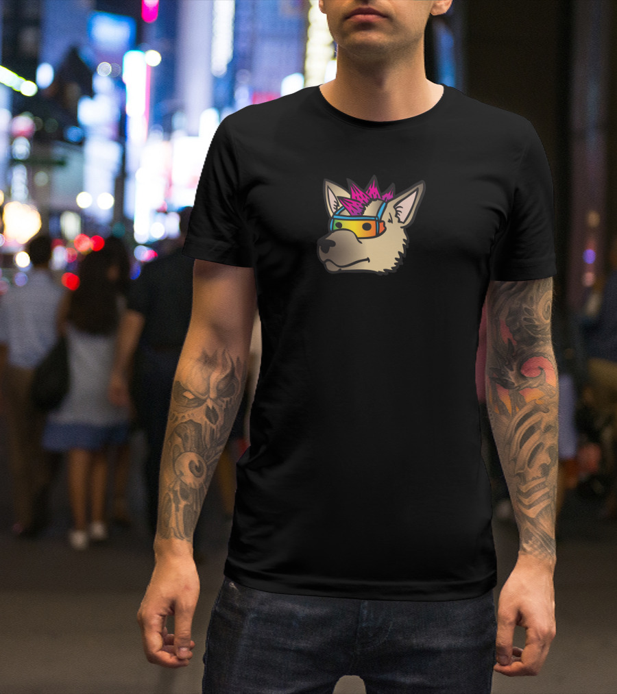 Punk Pooch With Neon Mohawk And Futuristic Glasses T-Shirt