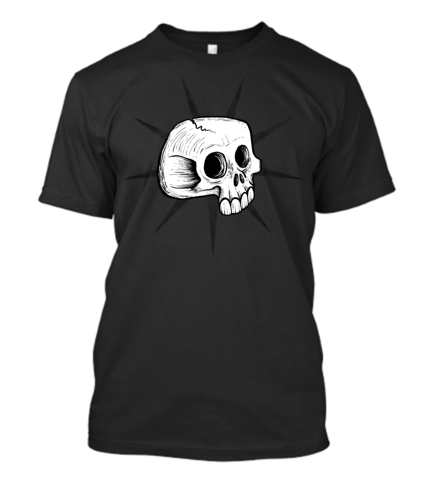 Punk Skull With Radiating Starburst T-Shirt