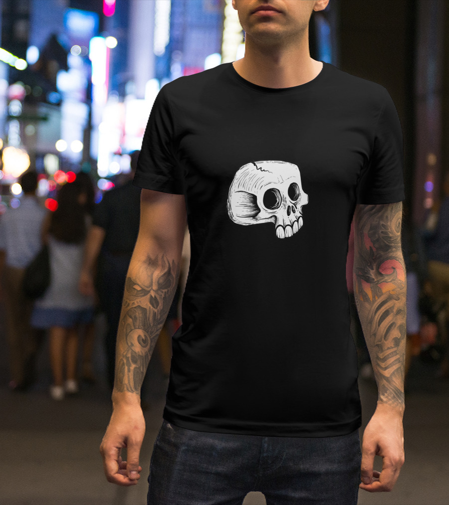 Punk Skull With Radiating Starburst T-Shirt