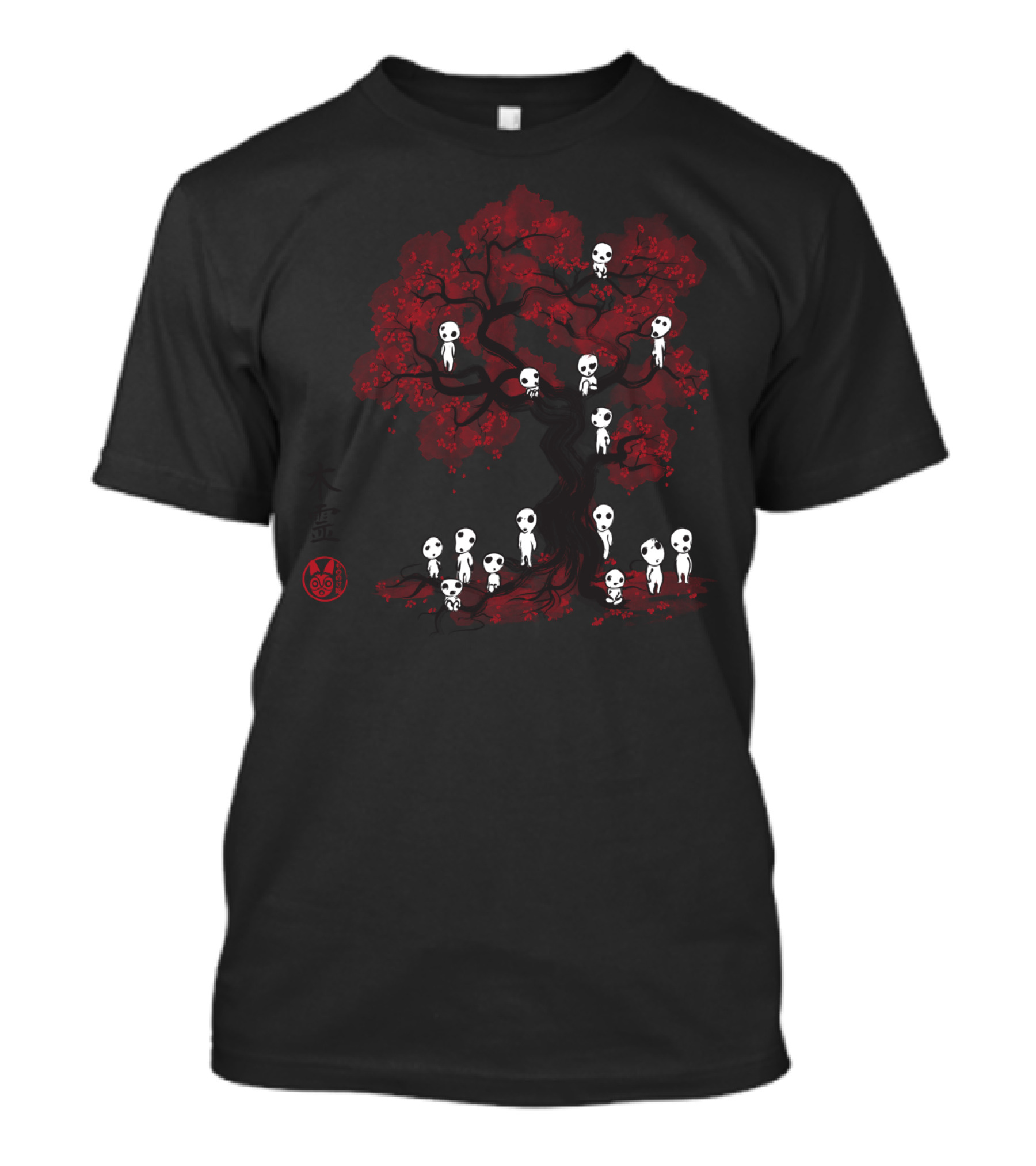 Forest Spirits Sumi Kodama Tree Inspired By Japanese Folklore T-Shirt