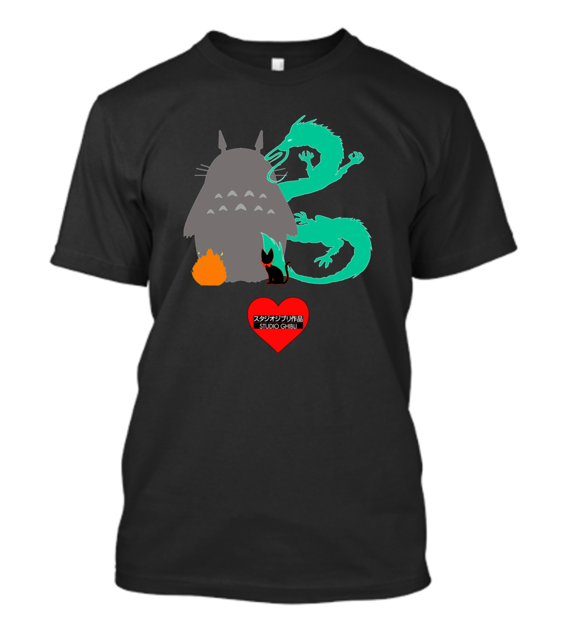 Studio Ghibli Totoro Dragon Cat Heart T-Shirt
