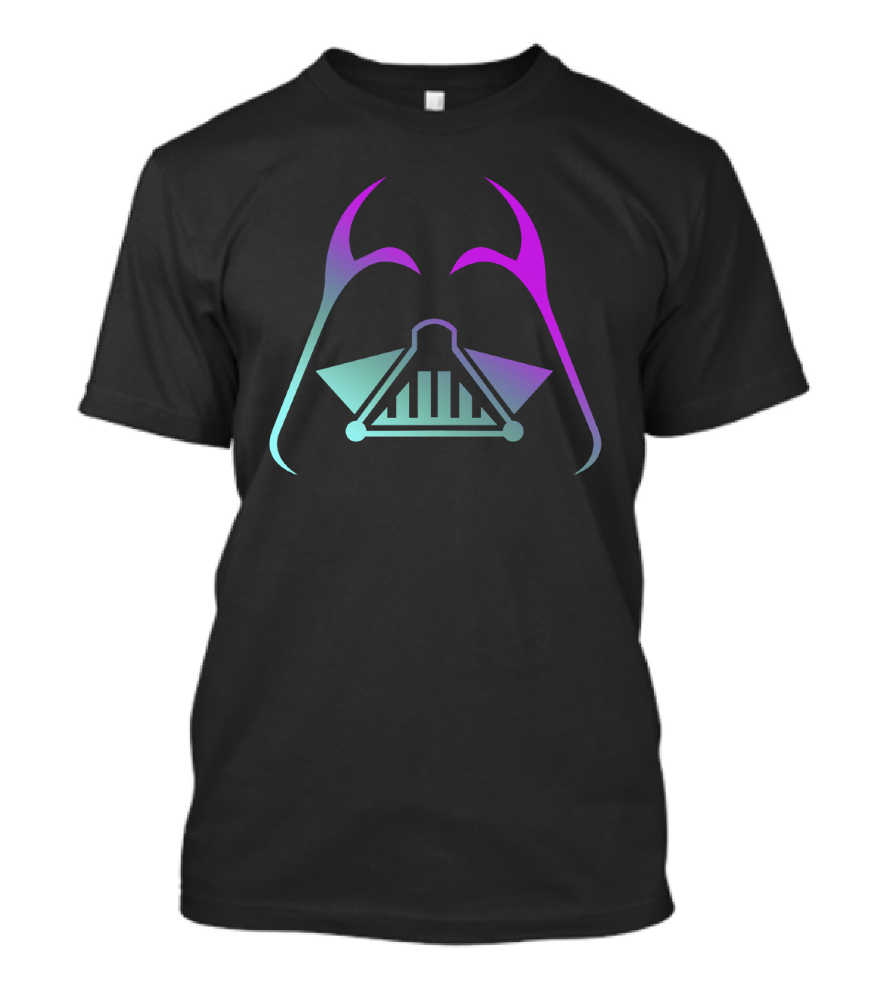 Darth Vader Helmet Gradient Neon T-Shirt