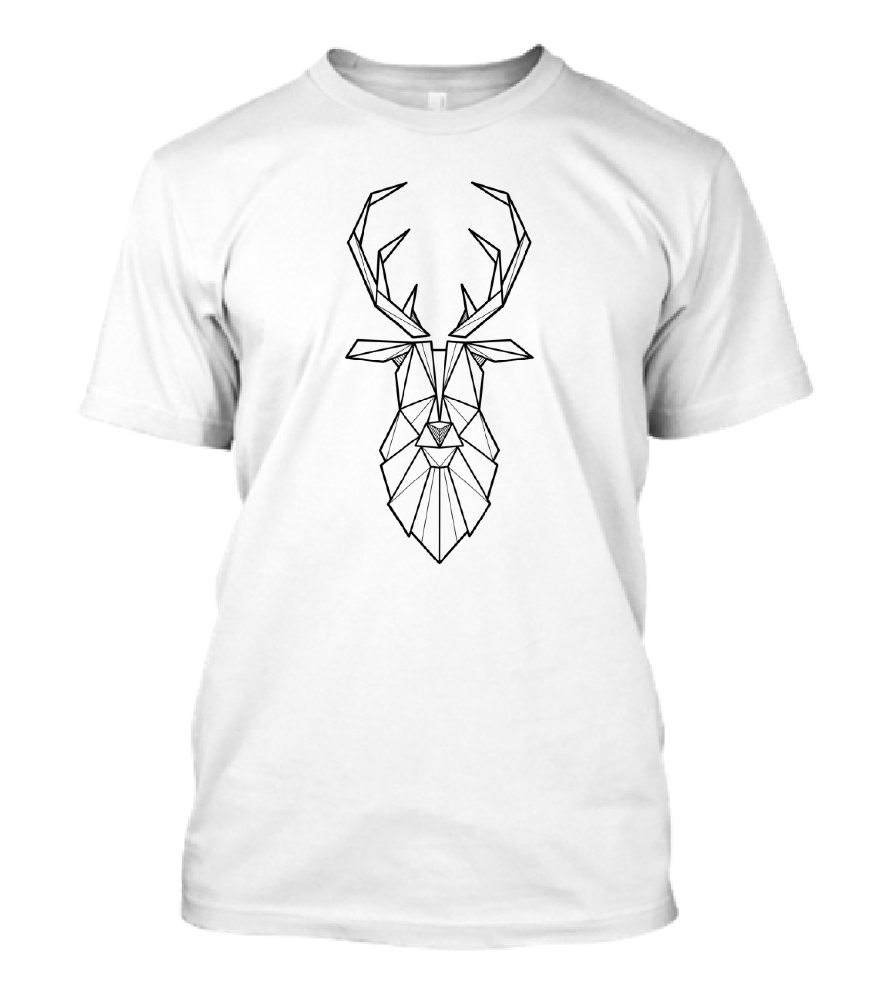 Geometric Origami Deer Head T-Shirt