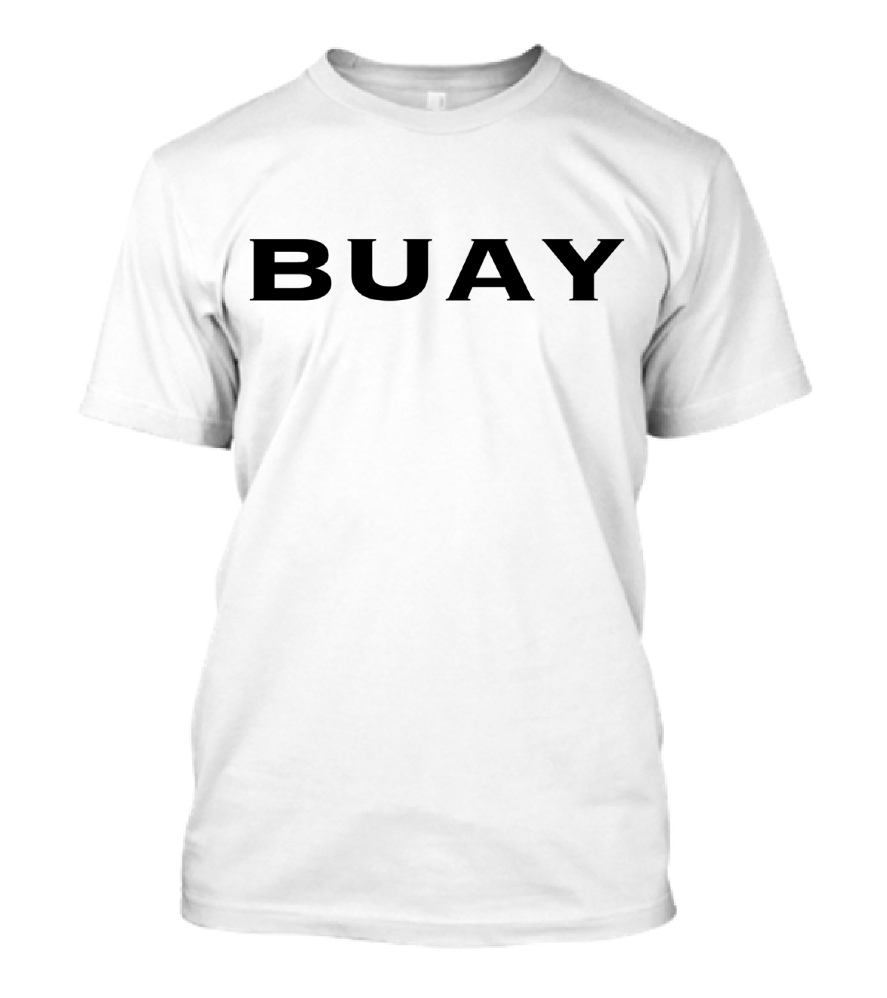 BUAY Words Minimalistic Bold Typography Black T-Shirt