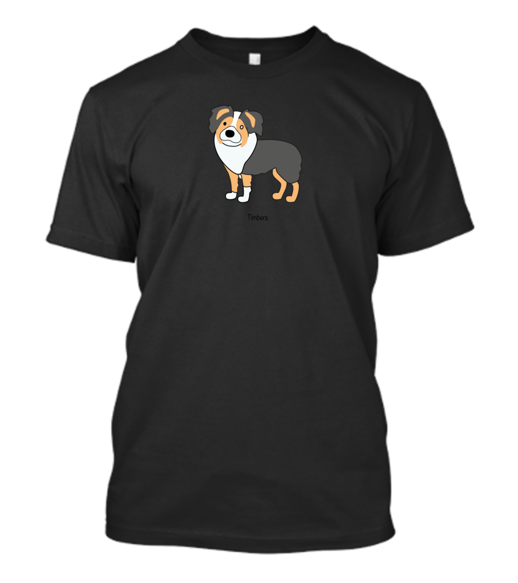 Timbers Australian Shepherd Cartoon T-Shirt
