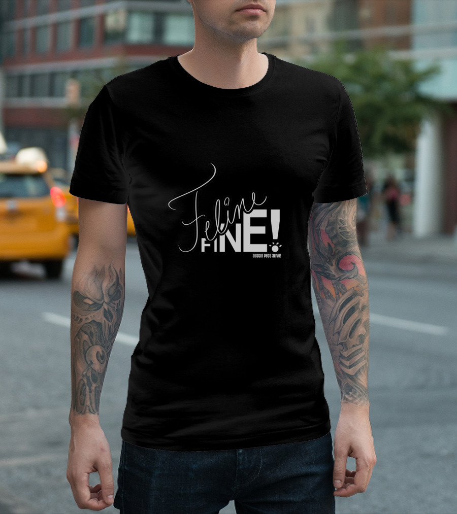 Feline Fine Austin Pets Alive Paw Prints T-Shirt