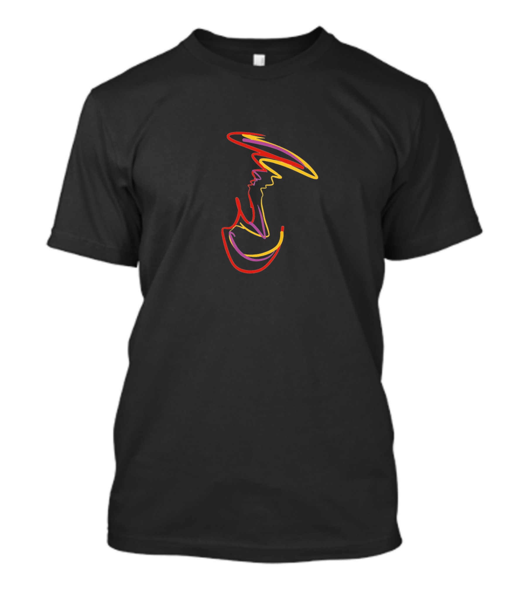 Smoking Sun Abstract Neon Line T-Shirt