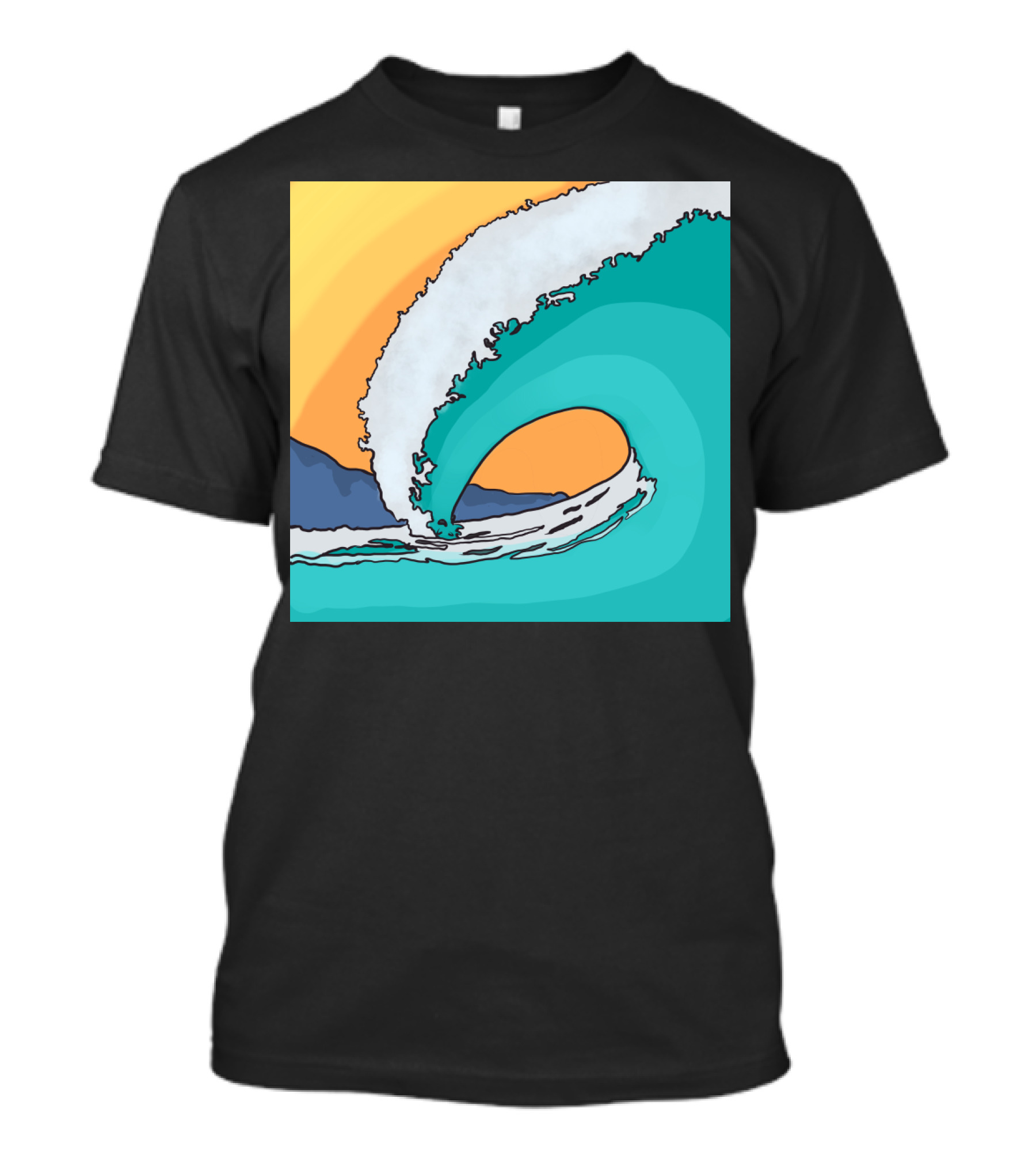Vintage Surf Art With Retro Ocean Wave And Sunset T-Shirt