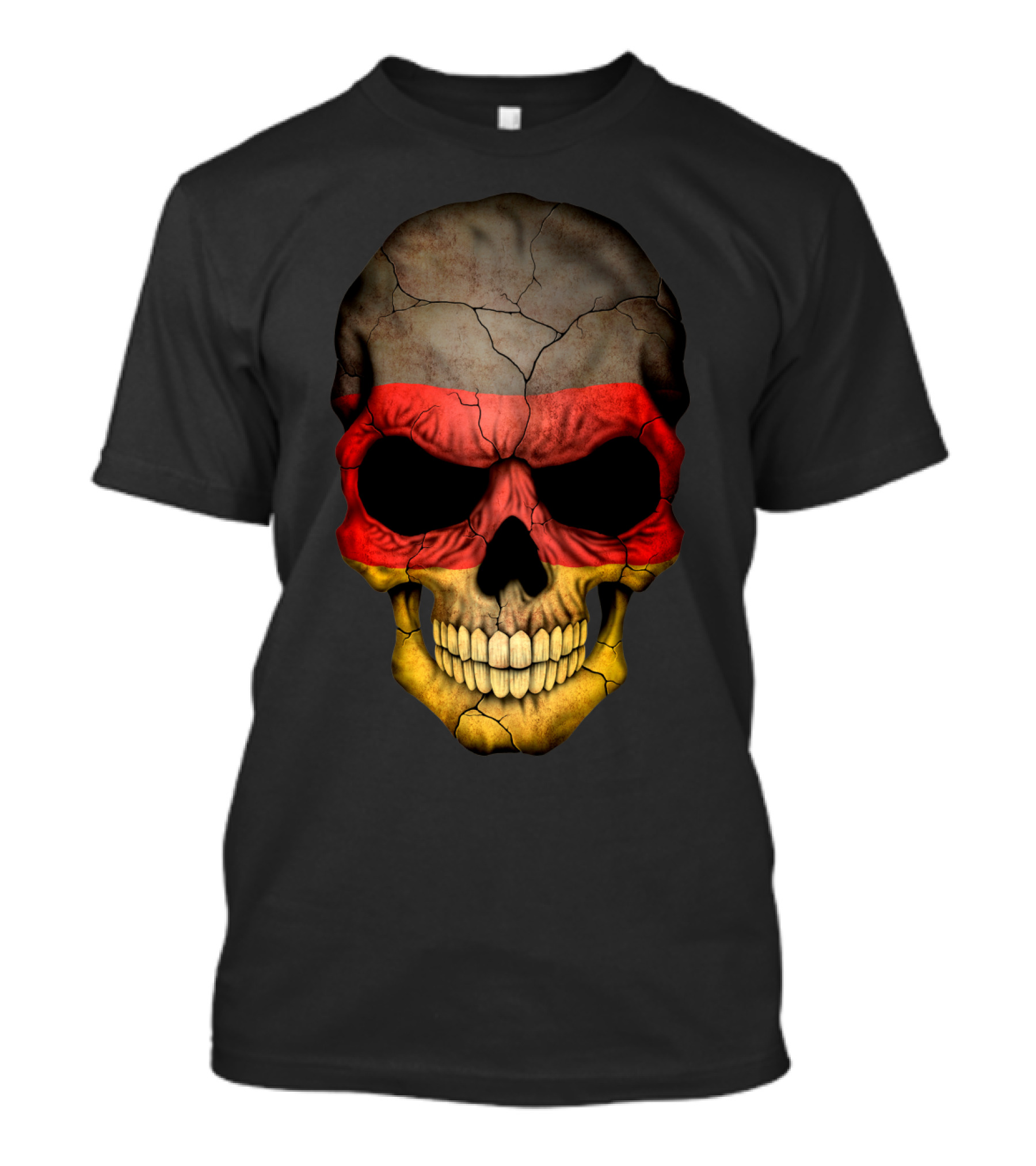 German Flag Skull Crack T-Shirt