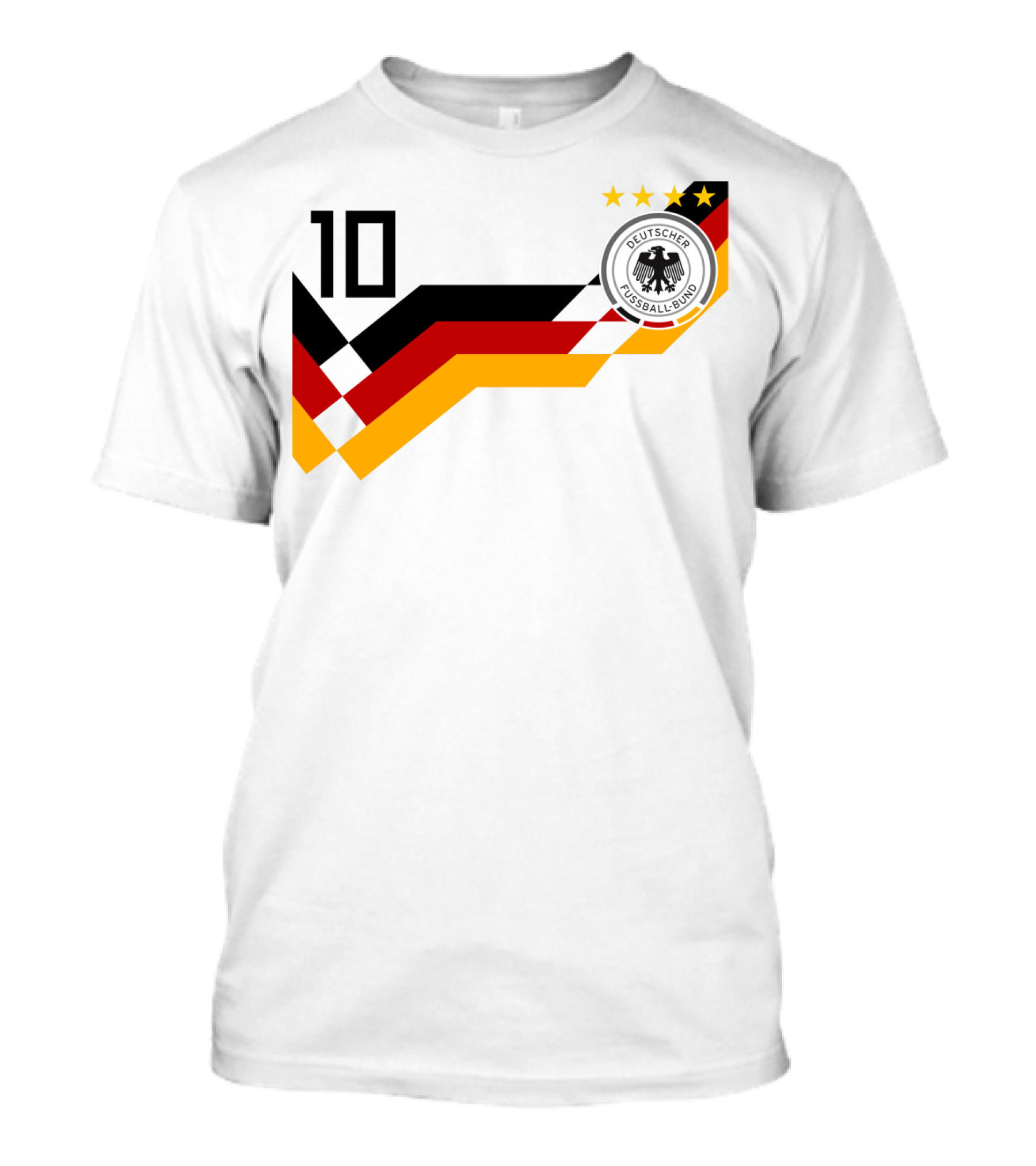 Germany National Football Team Deutscher Fussball-Bund Emblem With Number 10 And Four Stars T-Shirt