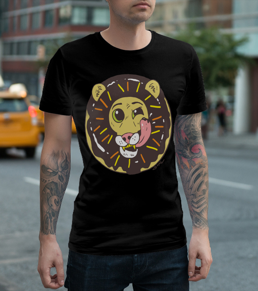 Whimsical Donut Lion With Chocolate Glaze Mane And Sprinkles T-Shirt