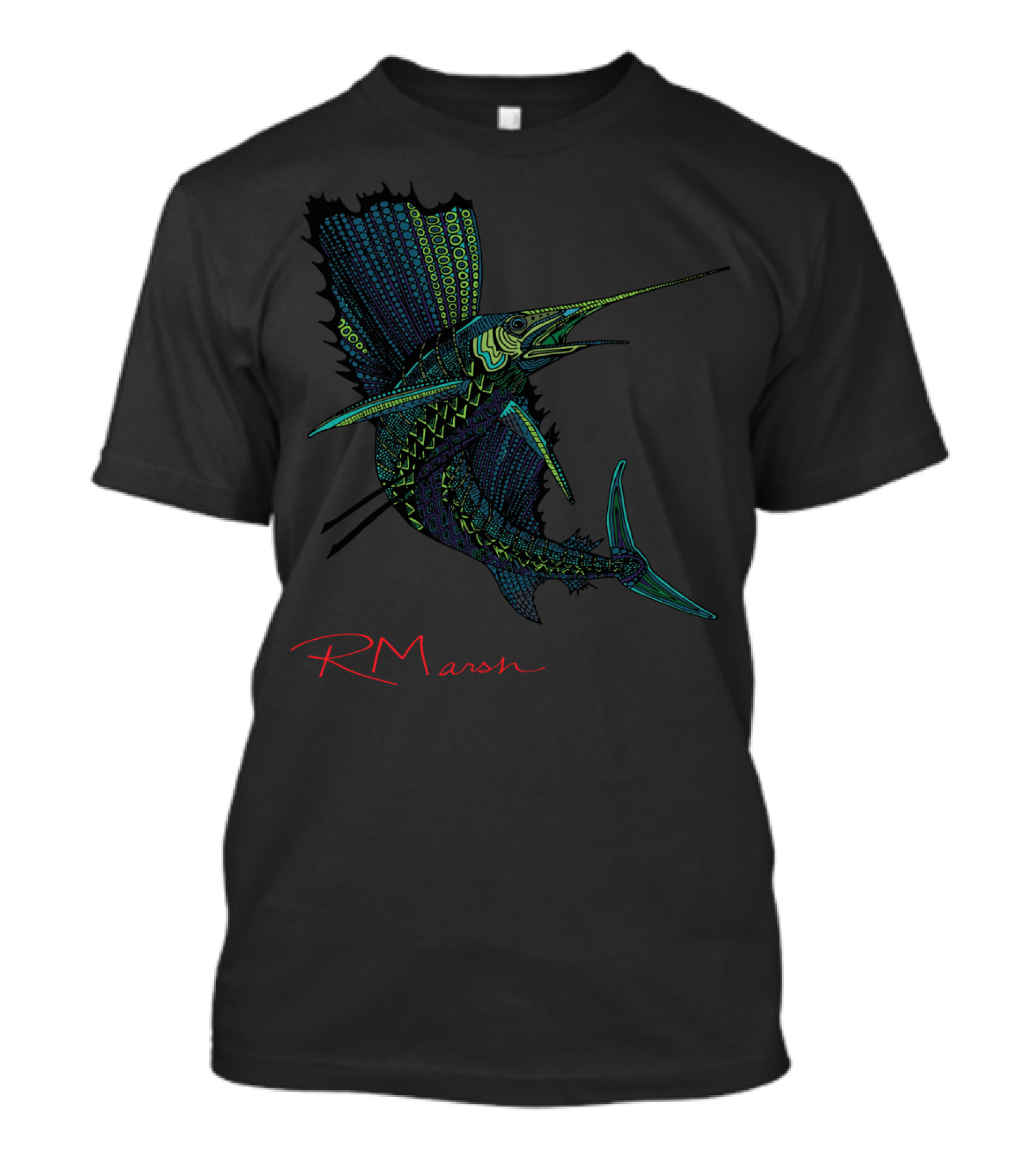 The Best Fish I Never Caught RMarsh Illustrated Sailfish T-Shirt