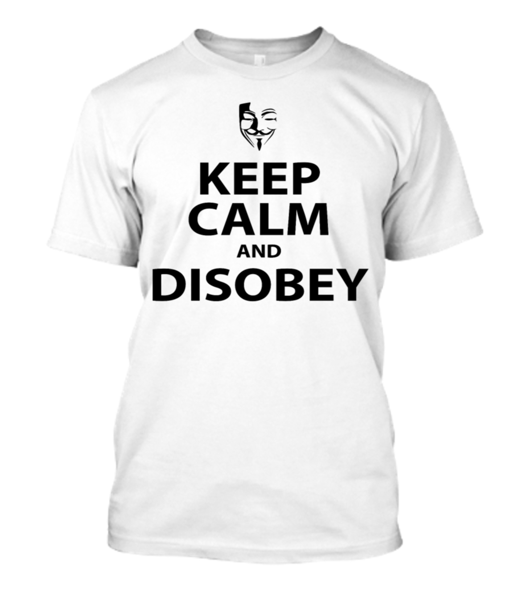 Keep Calm And Disobey Guy Fawkes Mask Iconic Protest T-Shirt