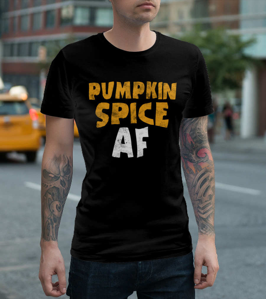 Pumpkin Spice AF Autumn Season Bold Typography T-Shirt