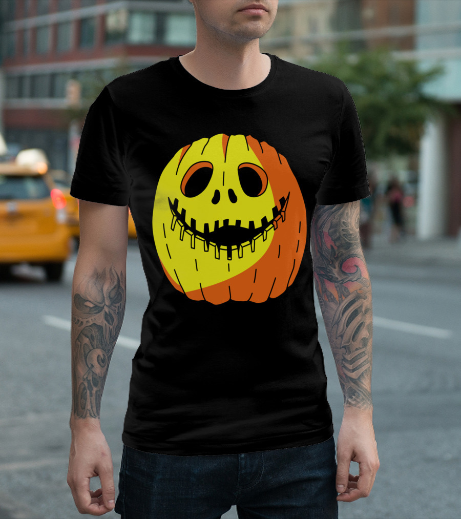 Jack-O-Lantern with Unique Grinning Face T-Shirt