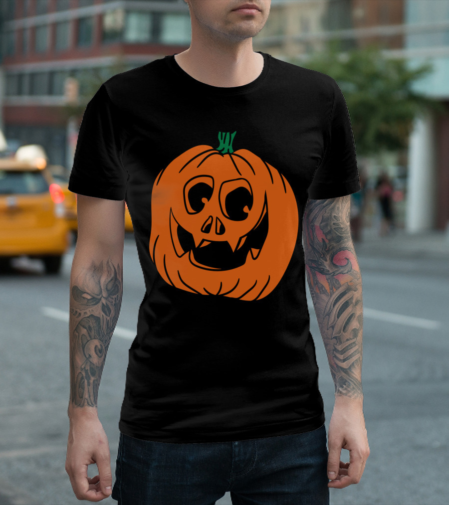 Laughing Pumpkin Face Halloween Jack-O'-Lantern T-Shirt