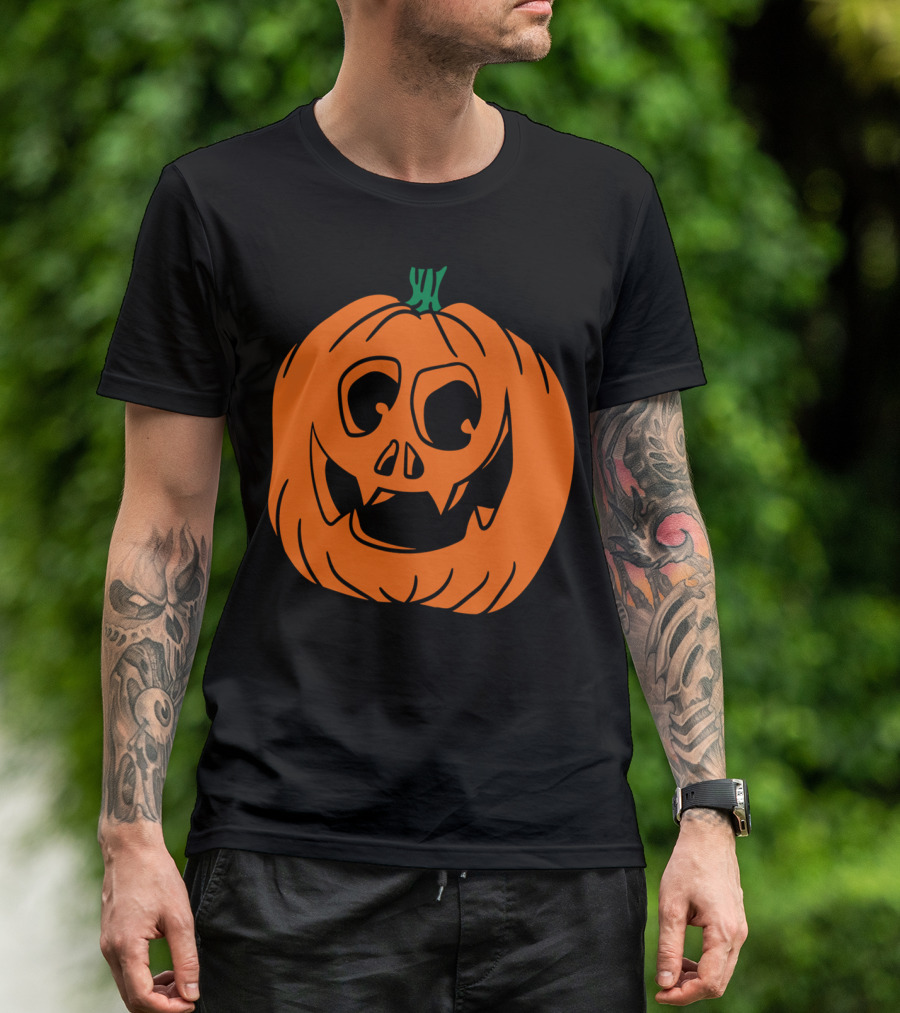 Laughing Pumpkin Face Halloween Jack-O'-Lantern T-Shirt