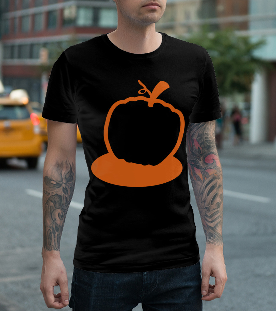 Simple Orange Pumpkin Outline T-Shirt