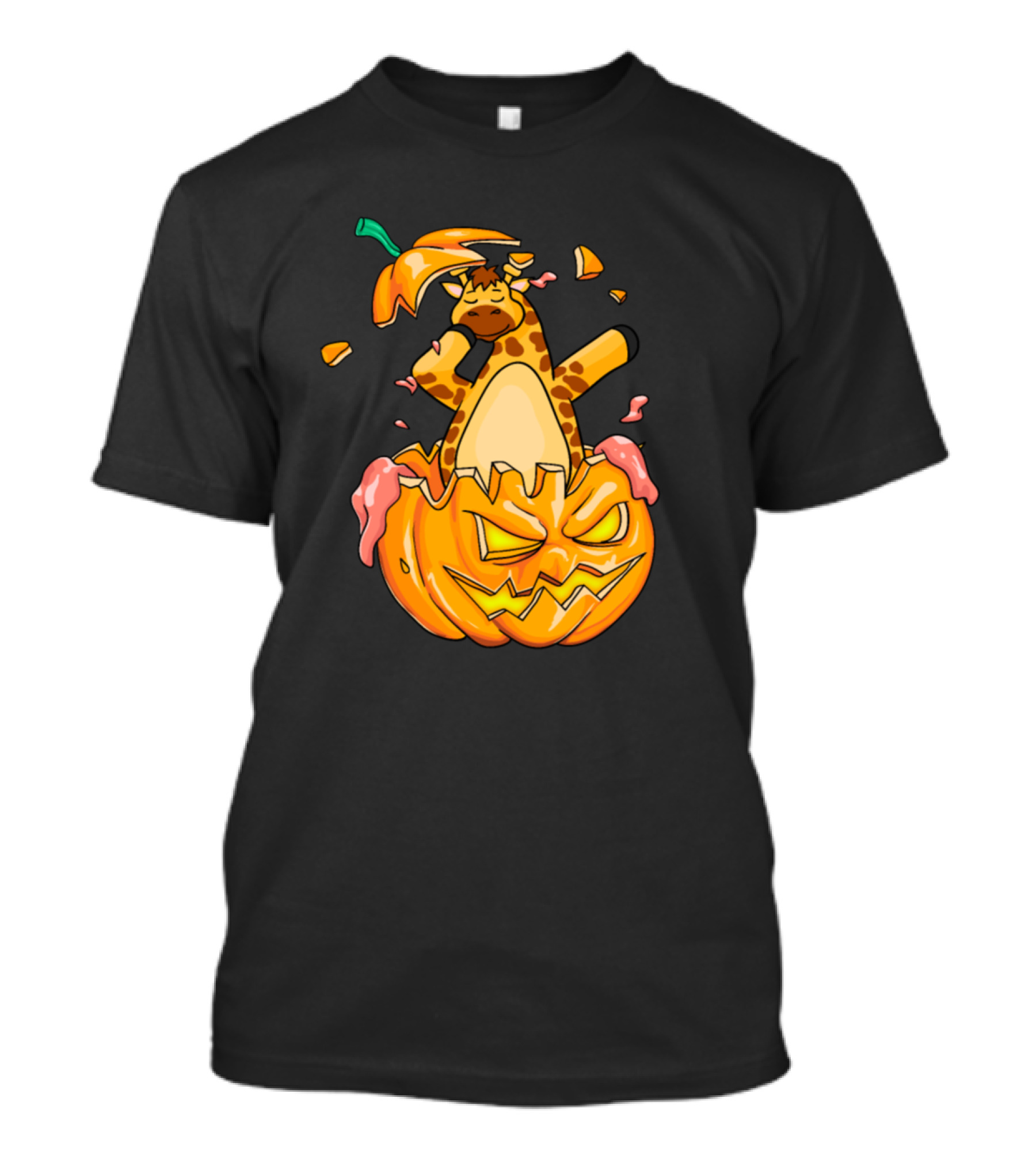 Giraffe Dabbing Halloween Pumpkin Jack-o'-Lantern Dab T-Shirt