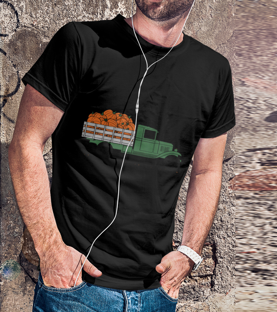Cute Pumpkin Truck Halloween Fall Harvest T-Shirt