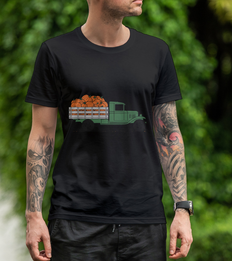 Cute Pumpkin Truck Halloween Fall Harvest T-Shirt