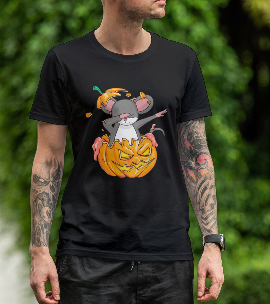 Mouse Pumpkin Halloween Dab Inside Jack-O'-Lantern T-Shirt