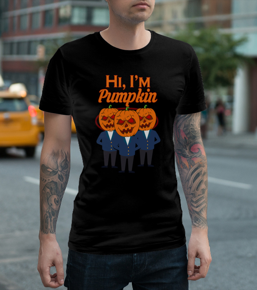 Hi I’m Pumpkin Halloween Businessman Trio T-Shirt