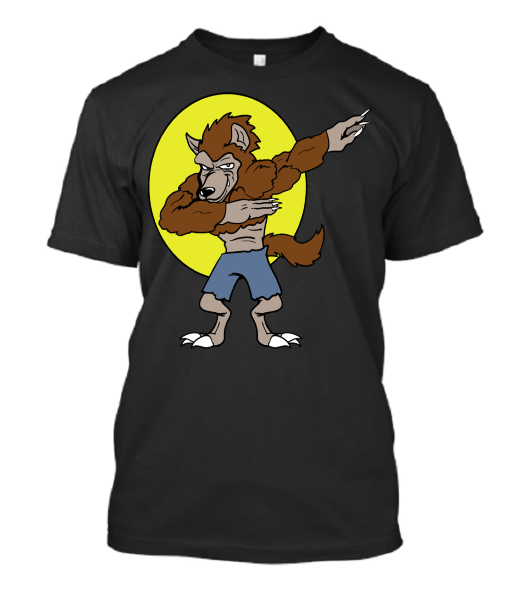 Dabbing Werewolf Halloween Monster On Full Moon T-Shirt