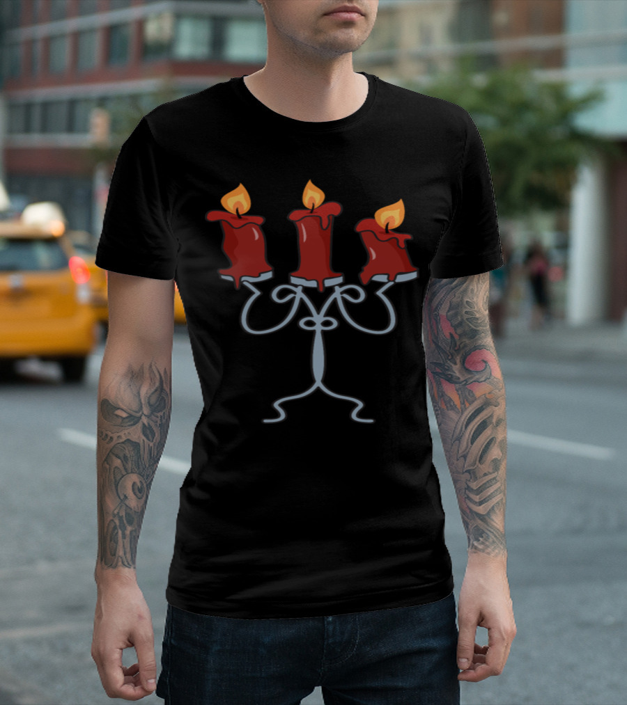 Happy Halloween Red Candlestick Candle Holder Trio T-Shirt