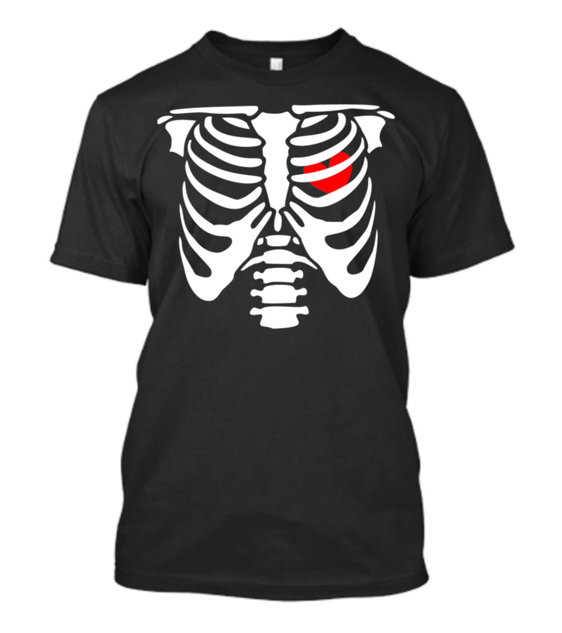 Skeleton Rib Cage With Red Heart Inside T-Shirt
