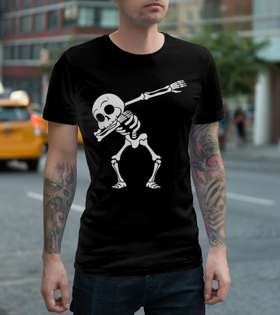 Dabbing Skeleton Halloween Dance Costume T-Shirt