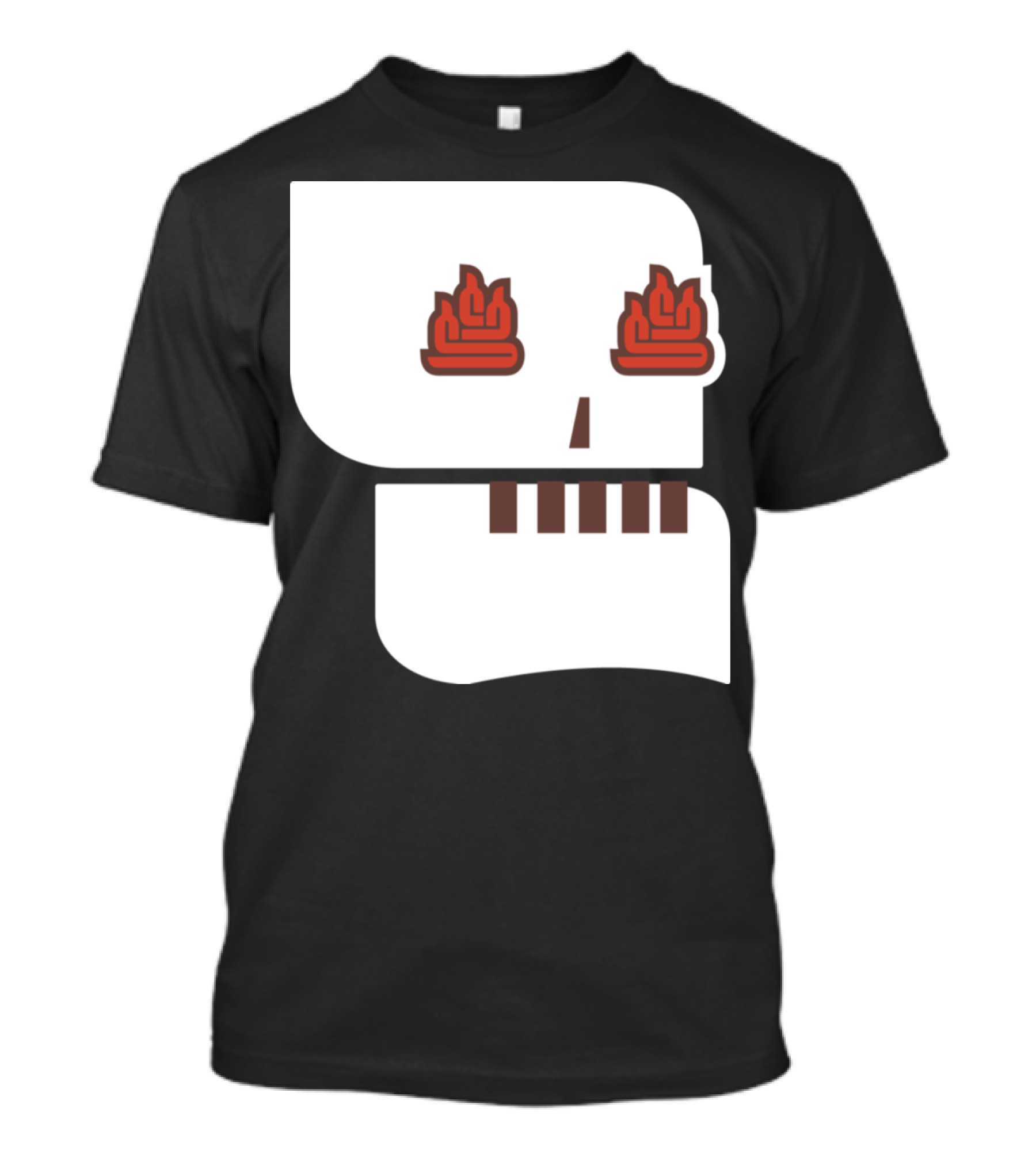Seedy Underbelly T2 Skeleton Face With Red Fire Eye Motif T-Shirt