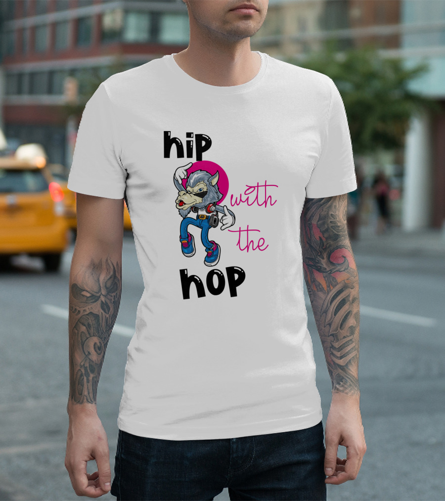 Hip With The Hop Dancing Donkey in Headphones Animation T-Shirt