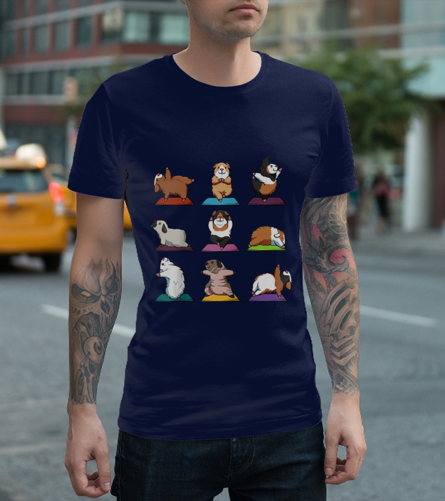 Guinea Pig Yoga Poses Cute Animal Humor T-Shirt