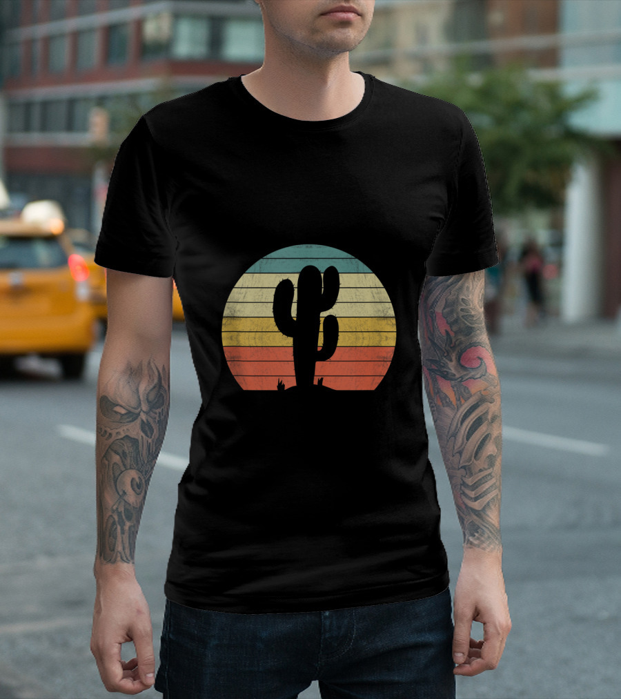 Retro Sunset Saguaro Cactus T-Shirt
