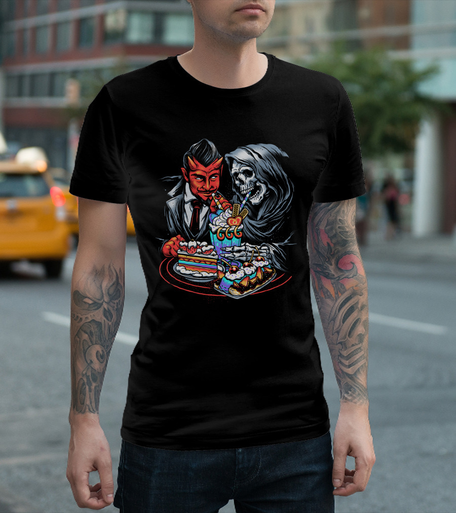 Devil's Treat Skeleton Dessert Feast T-Shirt