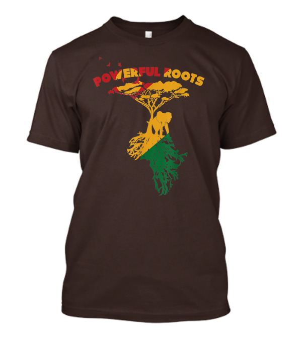 Powerful Roots Black History Month African American Elephant Tree Africa Vibes T-Shirt
